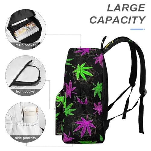 Sac à dos ordinateur portable feuille cannabis mignon et mixte pour PC et tablette
