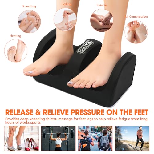 image for CCHYF Shiatsu Foot Massager Machine with Heat, Electric Foot and Claf 