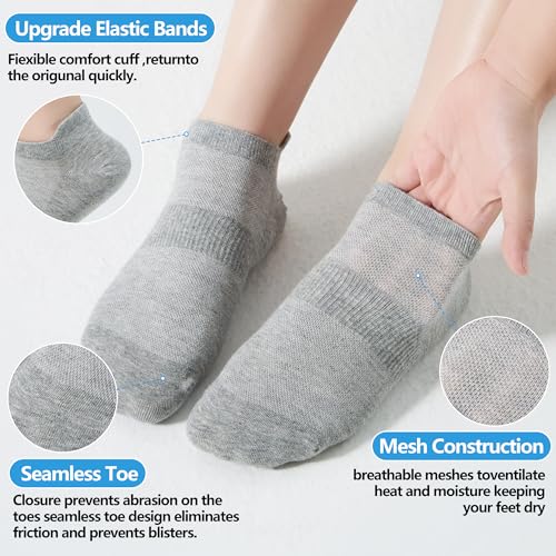 Image of Corlap Ankle Socks Women /Men 8-12Pairs Low Cut No Show Thin With Heel Tab | Ladies White Low Rise Short Summer Athletic Running Workout Sneaker Yoga Pilates Footies Lightweight Socks 7-9 9-11