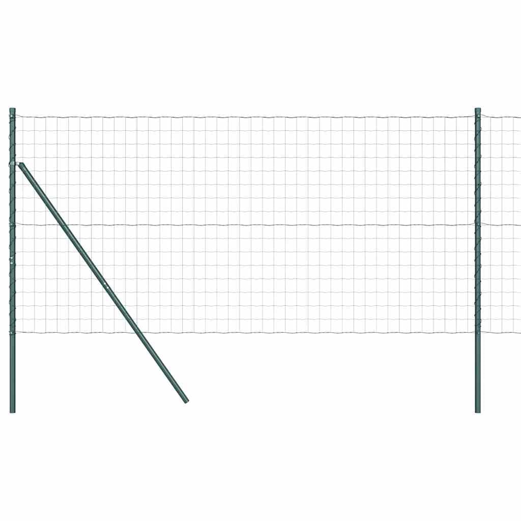 Green Steel Fence Panel with Posts 1.2 x 10 m Outdoor Garden Boundary Security Barrier Weather Resistant Modern Privacy Fence Kit for Backyard Terrace Pet Enclosure DIY Easy Assembly
