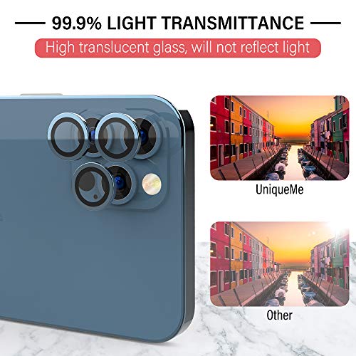 [5 Pack] UniqueMe Compatible with iPhone 12 Pro Camera Lens Protector Camera Cover Protection [Easy Installation] HD Clear [Anti-Scratch] [Fit Well for Camera]- Pacific Blue - Thumbnail 7