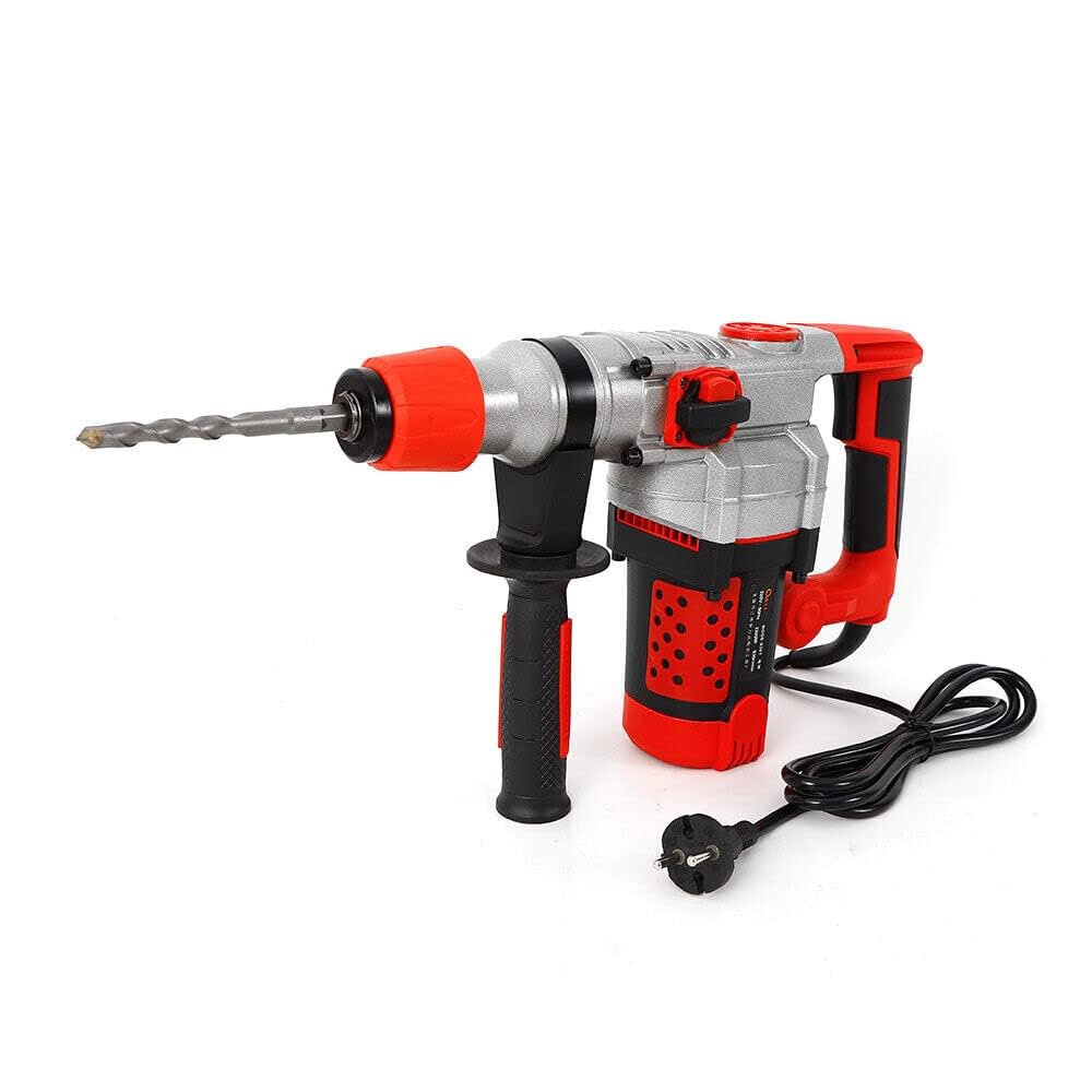 Trapano elettrico, trapano a percussione a batteria 2200 W, set da 930 giri/min, con 6 punte, impugnatura girevole a 360 gradi per foratura e fessura di fori