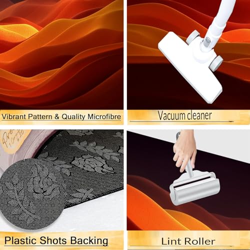 Tapis de cuisine lavables et antidérapants orange en lot de 2 pour la maison