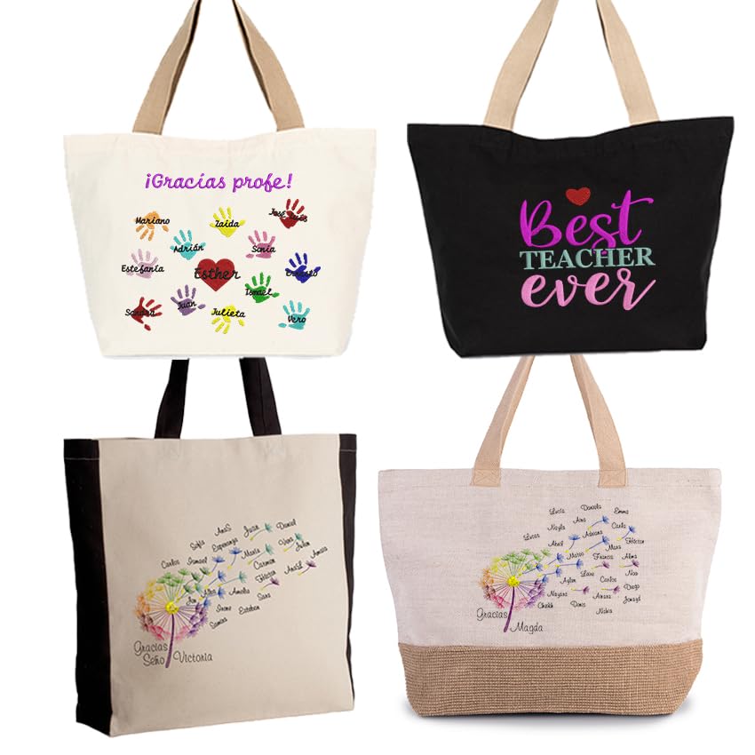 Gift Bag for Teachers, EMBROIDERY. Personalize with Names of Chil...