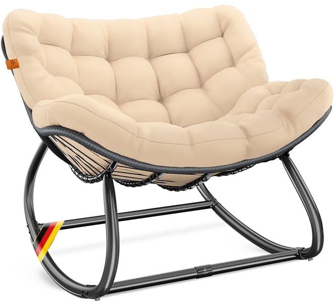 KESSER® Schaukelstuhl für drinnen & draußen ergonomischer...