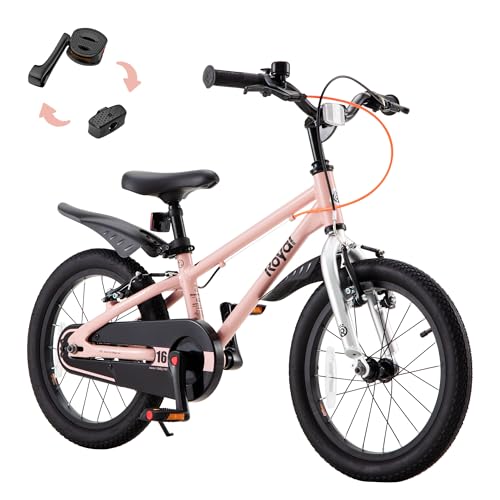 Image of RoyalBaby EZ-Pro Kids Bike, Lightweight Aluminum 2-in-1 Balance to Pedal Bike with One-Key Switch, 14 16 18 20 Inch for Age 3-10 Years
