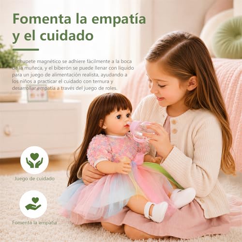 Muñeca interactiva reborn de 22 pulgadas con sonido miniatura 6