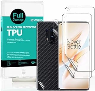 Ibywind Screen Protector for OnePlus 8 Pro,[Camera Lens Protector][Back Carbon Fiber Film Protector][In-Display Fingerprint Support][Bubble Free]