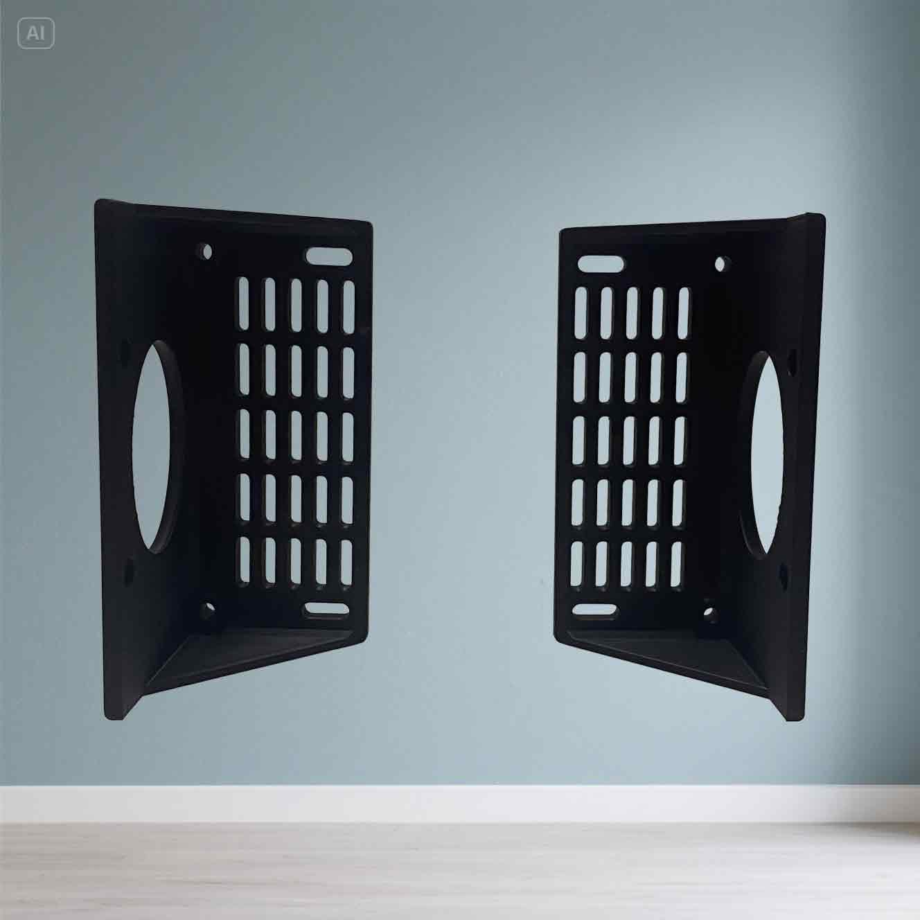Rack-Ohren für Behringer XR18 / Midas MR18/ XR16/ SD16/ MR16 Einbausatz mit Lüftungsgitter, schwarz
