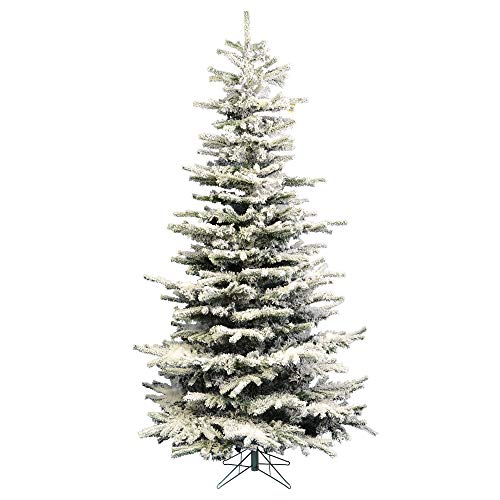 Vickerman 4.5' Flocked Sierra Fir Slim Artificial Christmas Tree, Unlit - Snow Covered Faux Tree - Seasonal Indoor Home Decor - Festive Holiday Tree - Christmas Decor