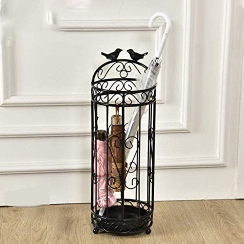 Iron Umbrella Stand with Drip Tray Vintage Free Standing Umbrella Holder Entryway Umbrella Holder Rack Organizer Bronze/Black