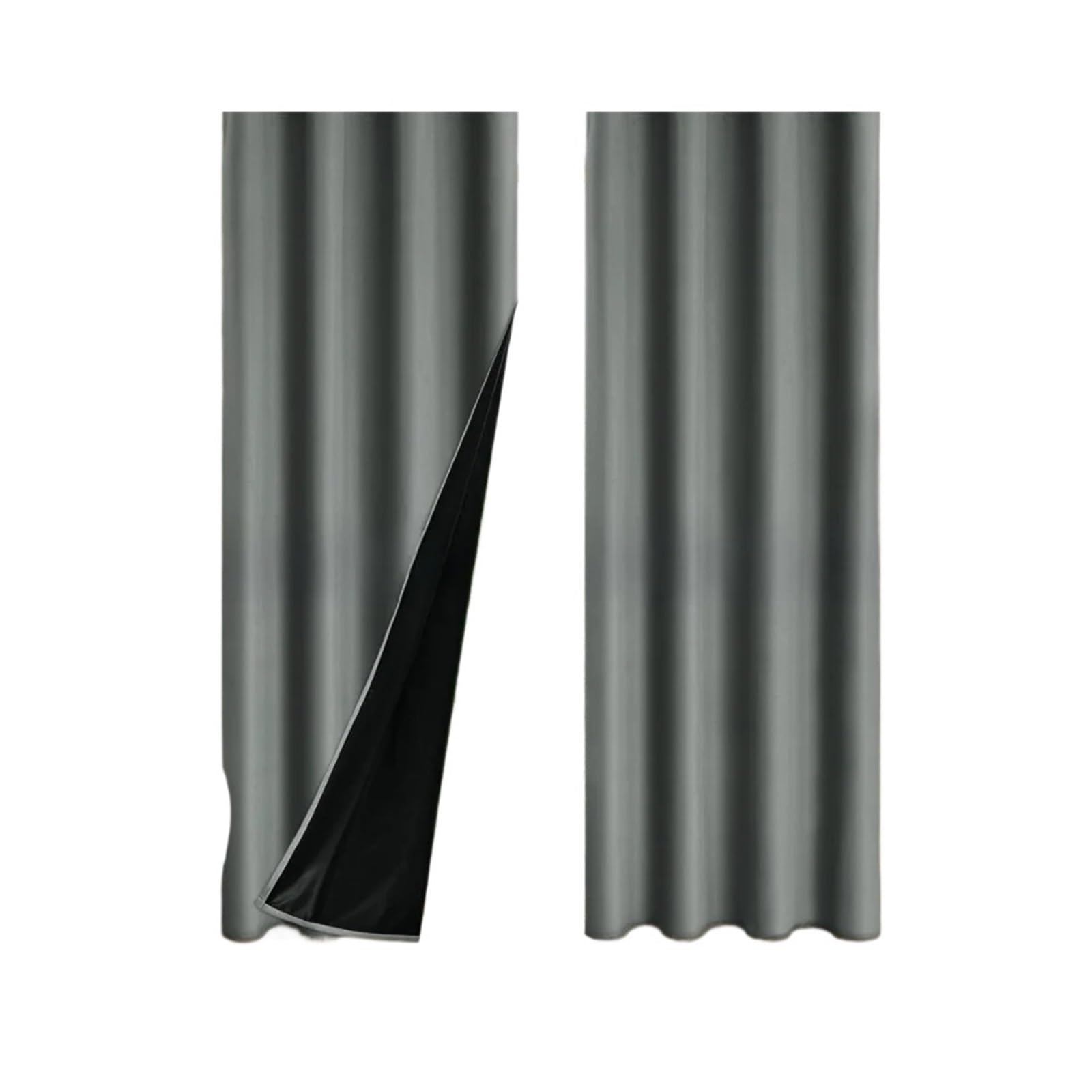 MWAHJU 2pcs Solid Blackout Curtains Thicken High Shading Window Drapes Sunscreen Thermal Insulated Darkening For Living Room(132-241cm)