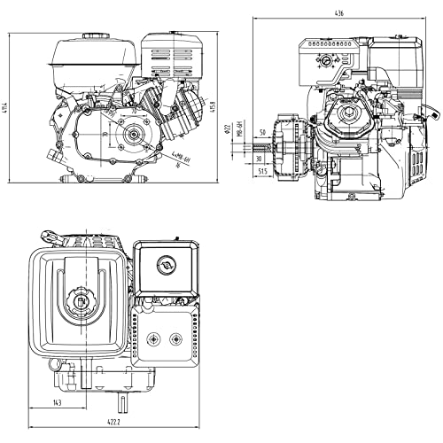 XPOtool Motore a benzina GK270 5kW (9 CV) Frizione...