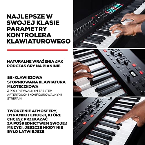 M-Audio Hammer 88 Pro – 88 Key Usb Midi Keyboard Controller & Rockjam Xfinity Heavy-Duty, Double-X, Pre-Assembled, Infinitely Adjustable Piano Keyboard Stand With Locking Straps #TOP2