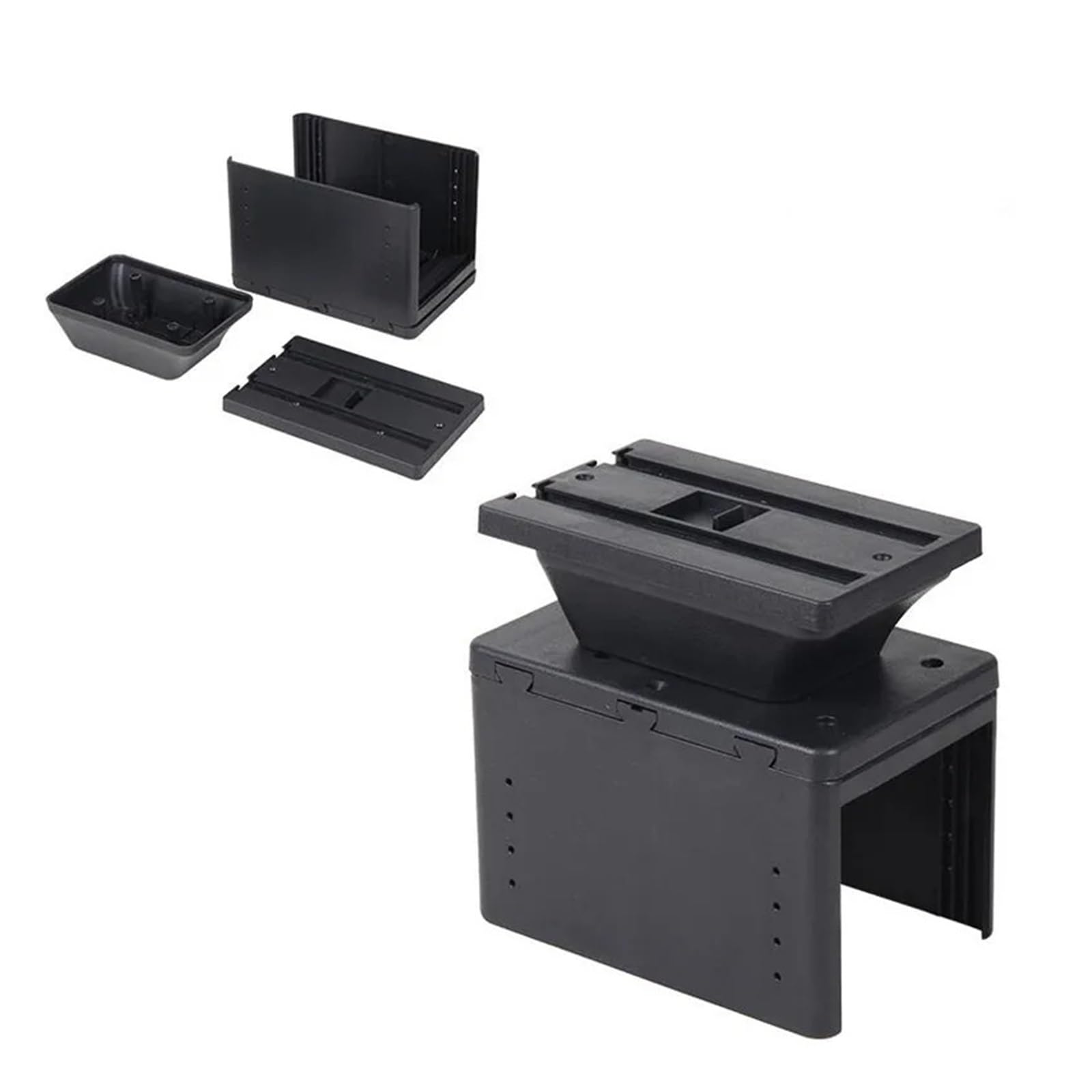 consola central Almacenamiento de la consola central caja del reposabrazos coche con accesorio USB(B black black line)