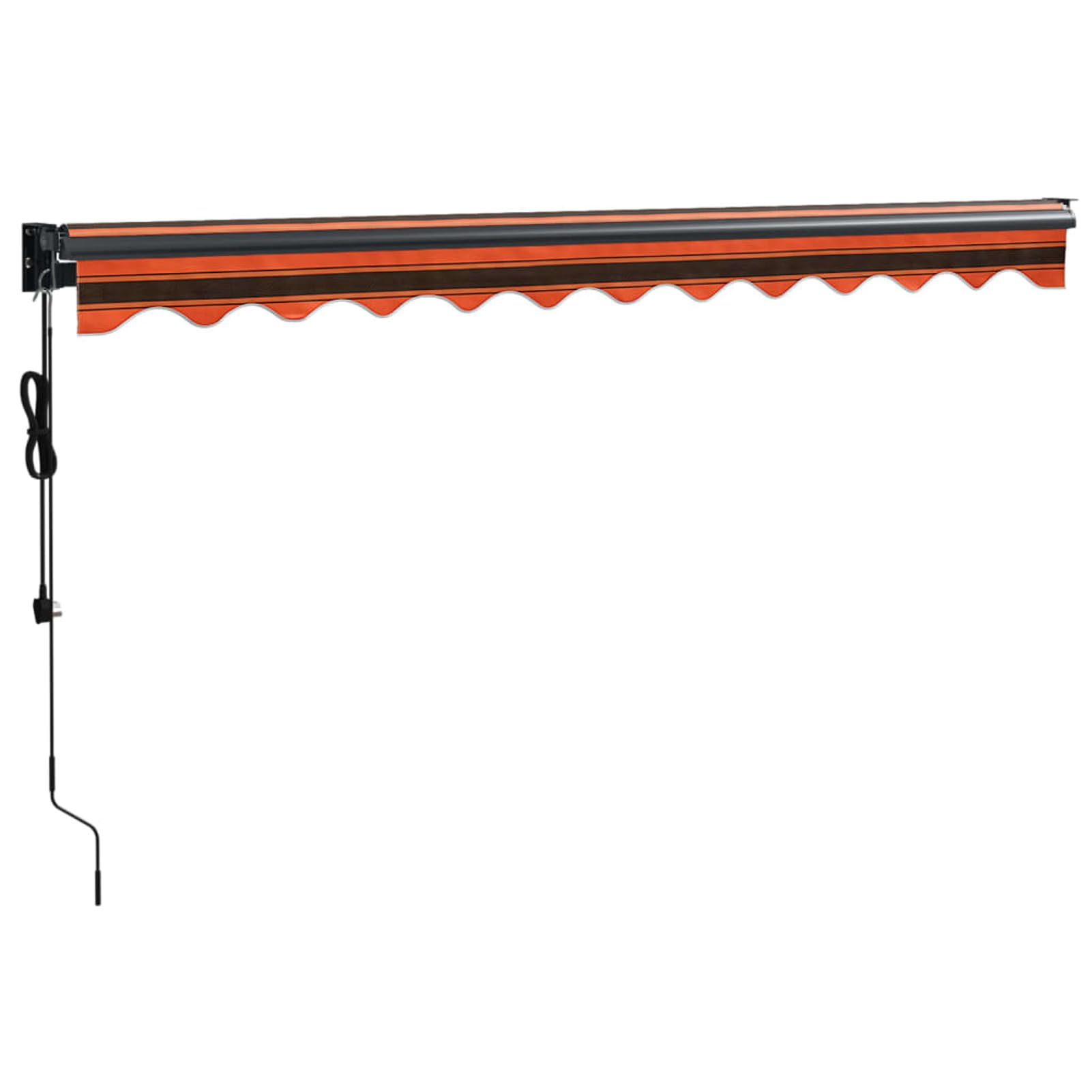 ARKEM Elektrische Markise mit Kurbel Orange und Braun 3,5x2,5 m Markise Wohnwagen Senkrechtmarkise