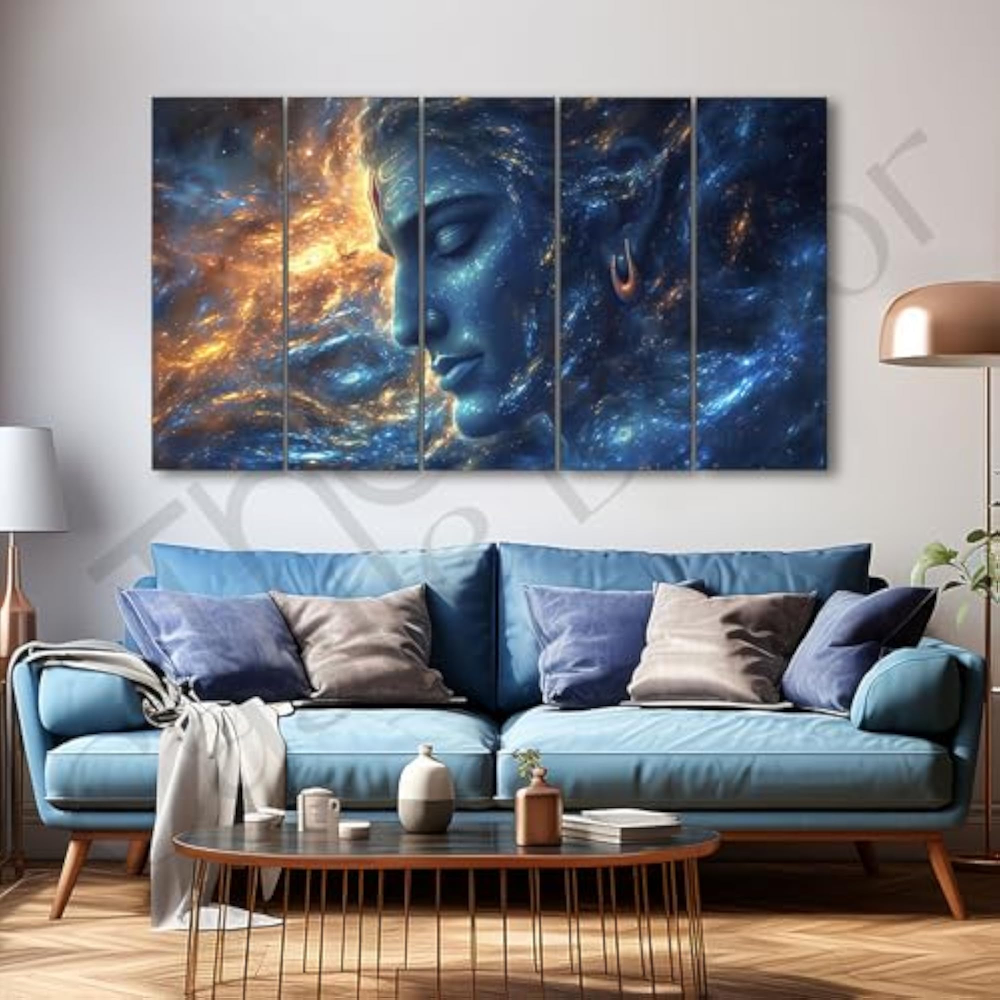 Lord Shiva Painting with Frame, Big Size Wall Art