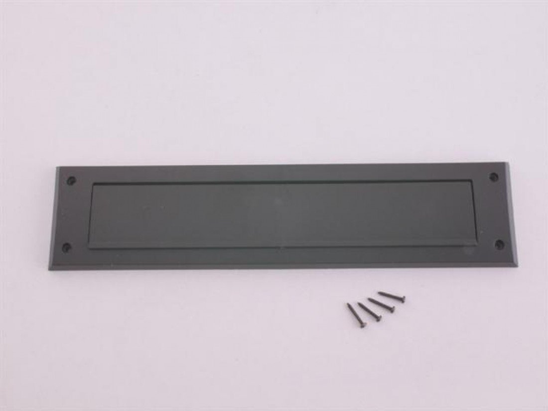 Exitex Letterplate Seal with Flap – Internal Door Letterbox Draught Excluder | PVC Letter Plate Surround with Bristles | Stops Dust, Rain and Draughts | White or Brown | 343 x 80mm