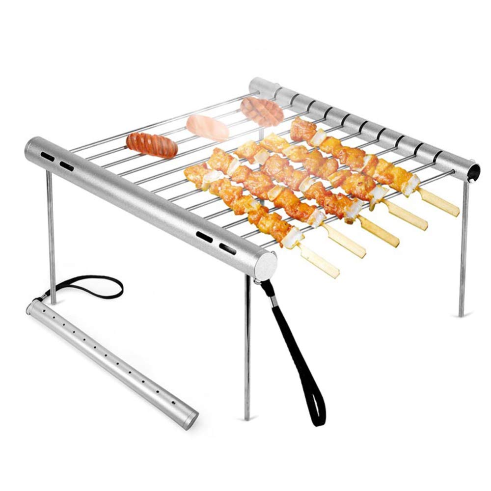 Barbecue Grill Carbone Portatile, Barbecue Grill Pieghevole in Acciaio Inox per 3-5 Persone, Utensile Barbecue BBQ Pieghevole per Cucina All'aperto, Picnic, Campeggio