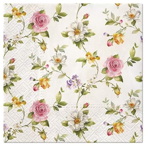 Pack of 20 Tender Roses Napkins Cover