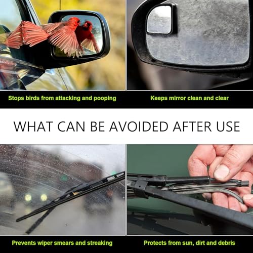 Image of 5 PCS Car Mirror Covers and Windshield Wiper Covers, Rearview Mirror Wiper Snow Covers Dust and Frost Protectors, Car Exterior Protection Accessories, Universal for Most Cars (Black)