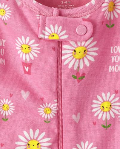 Image of The Children's Place Baby Toddler Girls Short Sleeve Top and Pants Snug Fit Cotton 2 Piece Pajama Sets