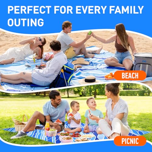 Couverture de camping imperméable grand tapis de plage pliable extérieur - 8