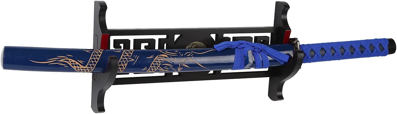 Supporto per Spada Katana da Parete a 1 Livello, con Icona Tai Chi, in Velluto Imbottito, per Esporre Spade Samurai, Bacchette, Wakizashi