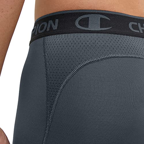 Champion Men's Total Support Pouch 3/4 Compression, Anti-Odor, Wicking Leggings, 23.5", Stealth C Logo #TOP3