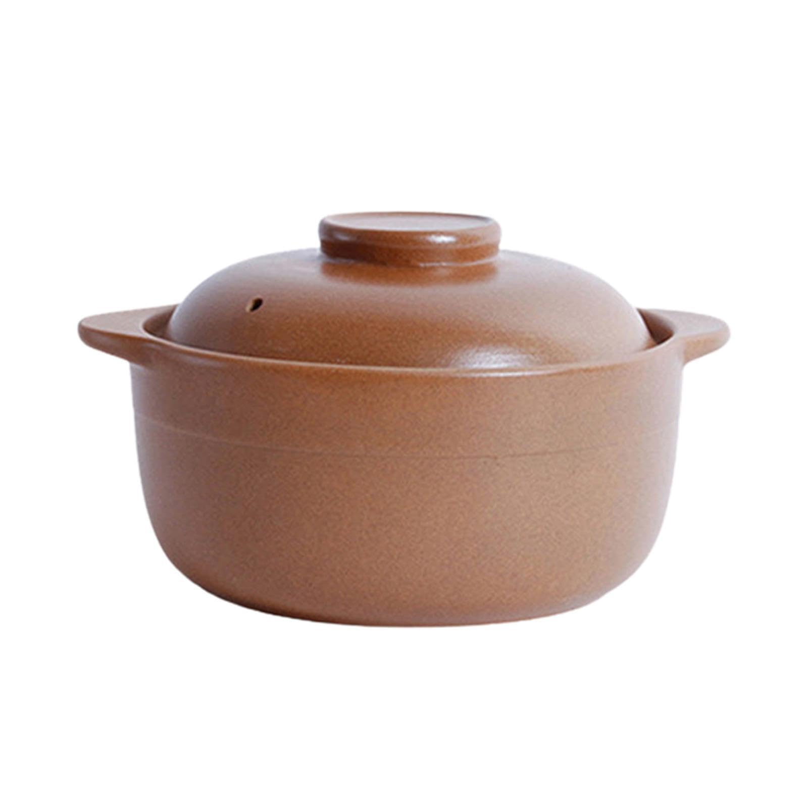 Pentola in terracotta per la cottura del riso, pentola in argilla che offre un traspirante per la preparazione di pasti nutrienti. terracotta per il, 1.6L
