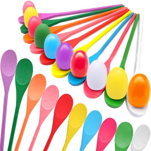 TOPLEE 20 Pcs Easter Egg and Spoon Race Game Set,