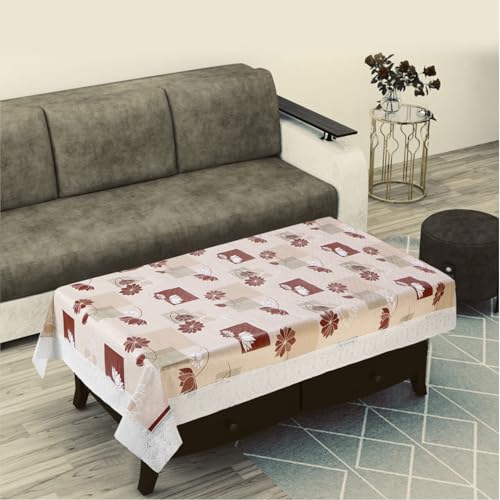Image of Dakshya Industries PVC Waterproof Center Table Cover 40 x 60 Inch | Rectangle Coffee Table Cover | Spill Proof Oil Resistant Dustproof Heat Resistant Wipe Clean