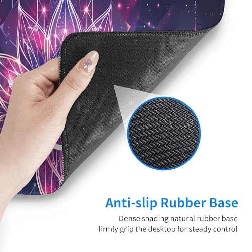 Image of Starry Sky Lotus Eyes Extended Gaming Mouse Pad, with Stitched Edges Large Mouse Pad Desk Protector, Rubber Base Mousepad Keyboard Mouses Mat for Work Game Office Home- 32 inch X 12 inch Inch,E47