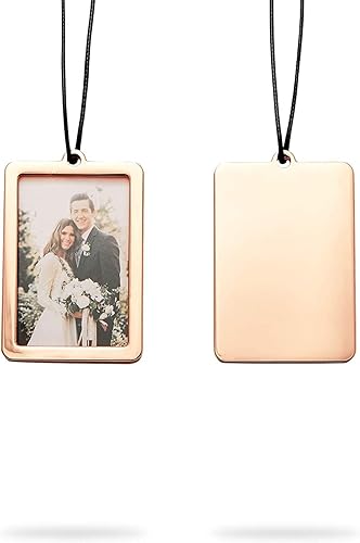 Marco de fotos para espejo retrovisor, juego de regalo de oro rosa para fotos (2 x 3 pulgadas, 2 unidades)