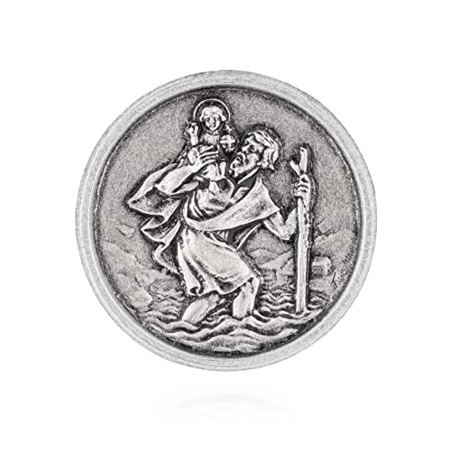NKlaus 3cm Autoplakette Schutzpatron 3D Heiliger Christophorus Klebend Magnethalterung 11442