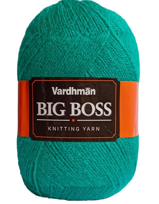 Image of NTGS Vardhman Big boss Wool Hand Knitting Soft Fingering Hank Yarn (1 Ball 200 gram Each) (Turquoise Shade no-8, 400 Gram)