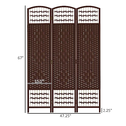 image for HOMCOM 3 Panel Room Divider, Folding Privacy Screen, 5.6' Room Separat