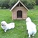 Melko Hundehütte Hundehaus Blockhaus-Stil Haustierhütte Outdoor Hundehöhle aus Holz Hundeschlafplatz für mittelgroße Hunde