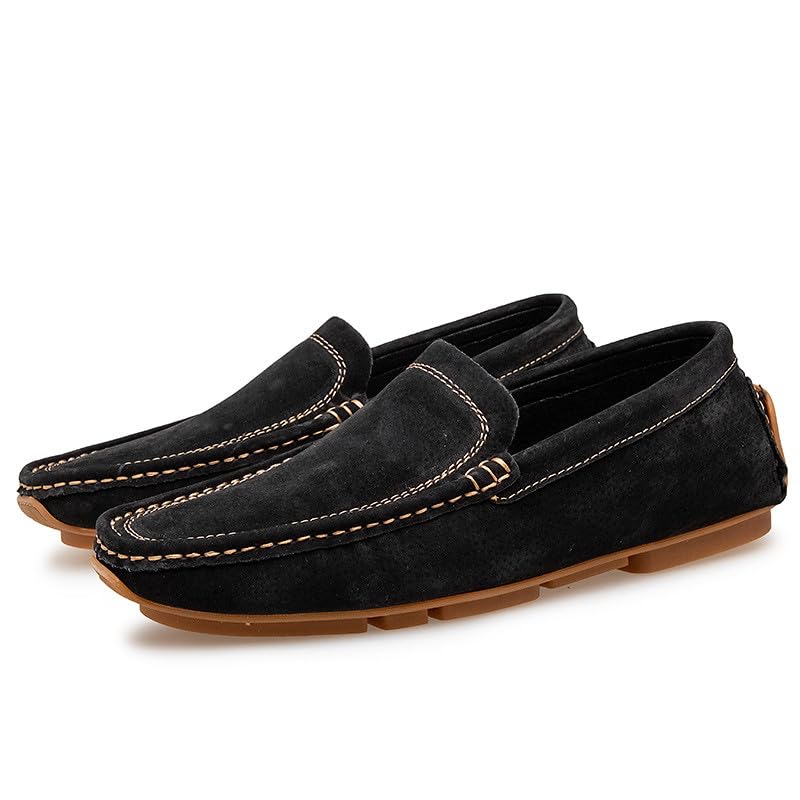 Santimon Mens Driving Penny Loafers Suede Moccasins Slip On Casual Dress Wide Boat Shoes