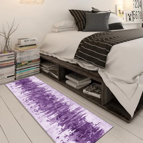 Alfombra de cocina lavable morada 50x450 cm abstracta para pasillo de casa 3