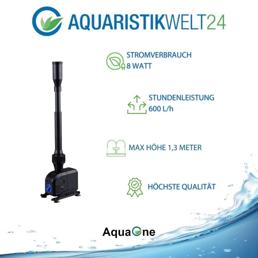 AquaOne CET-8000 Pompa Per Laghetto Regolabile Eco 18-80W 3500-8000 L/h Con Controller Multifunzione - 2