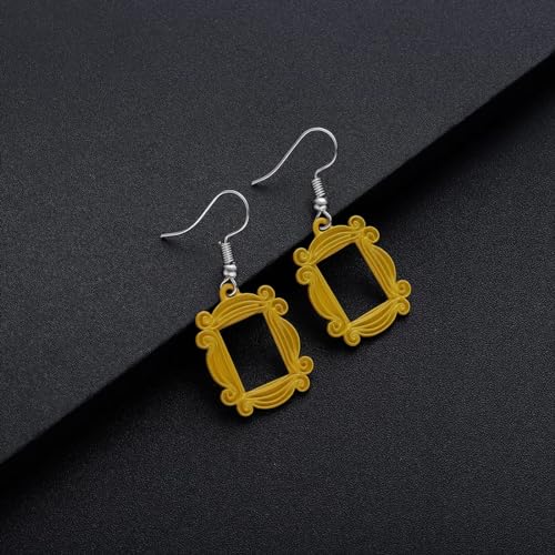 Friends Earrings Yellow Door Frame Drop Earrings TV Show Merchandise Friends Themed Frame Earrings Gifts for Women Best Friends4