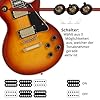 Rocktile Pro L-200OHB Chitarra Elettrica - Corpo: Mogano - 2 Humbucker Pickup - Manico in acero incollato - Tastiera in palissandro - Ponte Tune-O-matic e Stop Bar Tailpiece - Orange Honey Burst #5