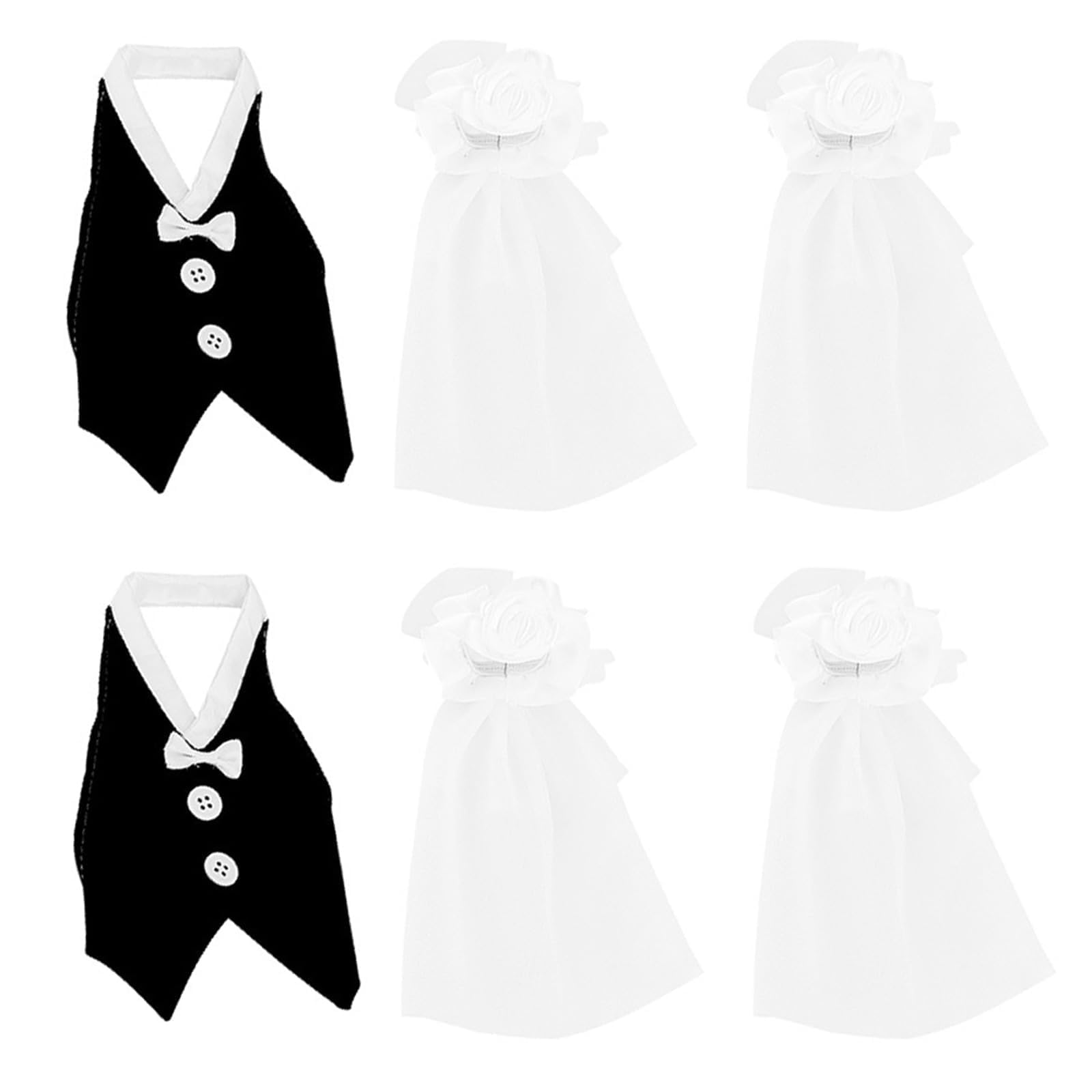 Hochzeits-Weinflaschen Deko Set – 2-teilig | Braut & Bräutigam Anzüge & Kleider | Für Hochzeit, Valentinstag & Feiern
