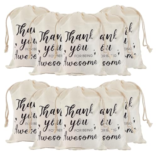 NICENEEDED 10 PCS Cotton Bags, 4.3 x 6 Inch Bachelor Party Decorations Reusable Shower Pouches With Drawstring