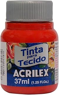 Tinta Para Tecido Fosca, Acrilex, Vermelho Tomate, 37 ml
