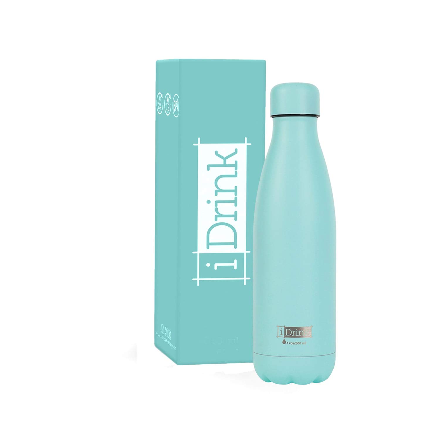 I-Drink - Borraccia Termica in Acciaio 350/500/750/1000 ML (1000 ML, Verde)