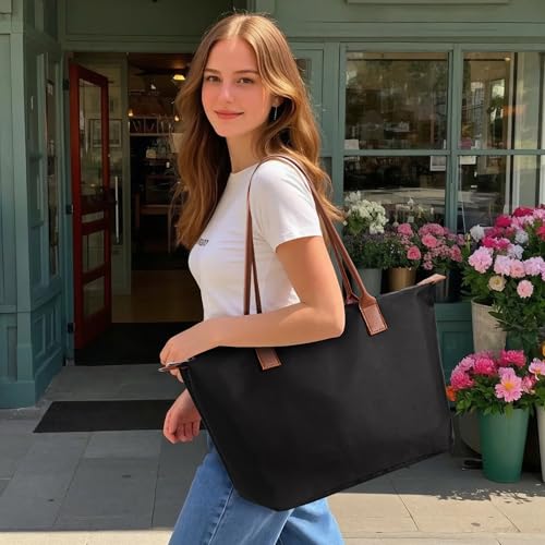 Bolso Tote para Mujer, Casual, de Cuero Vegano y Nylon miniatura 2