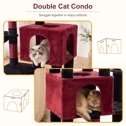 Image of Heybly Cat Tree, 76-Inch Tall Heavy Duty Cat Tower for Big Cats HCT039BR