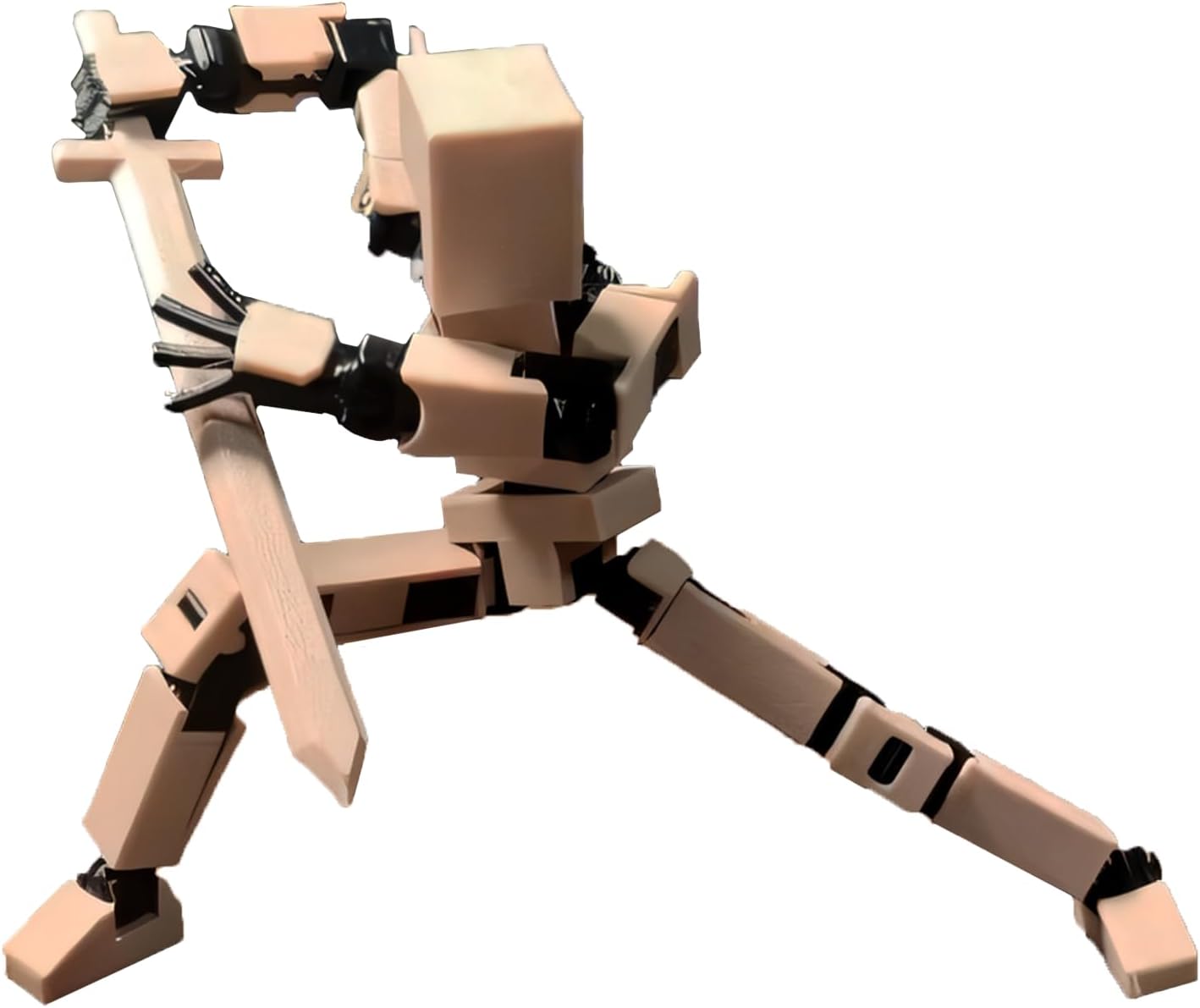 Multi-Jointed 3D Printing Action Figures - Full Body Mechanical Wind Toys, Artist Hand Painted (Apricot, Stand, Five Hands Type, Sword Stick Gun, Armour)